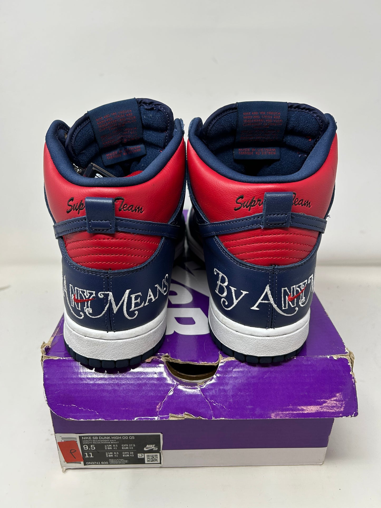Nike SB Dunk High Supreme “By Any Means - Navy Red”