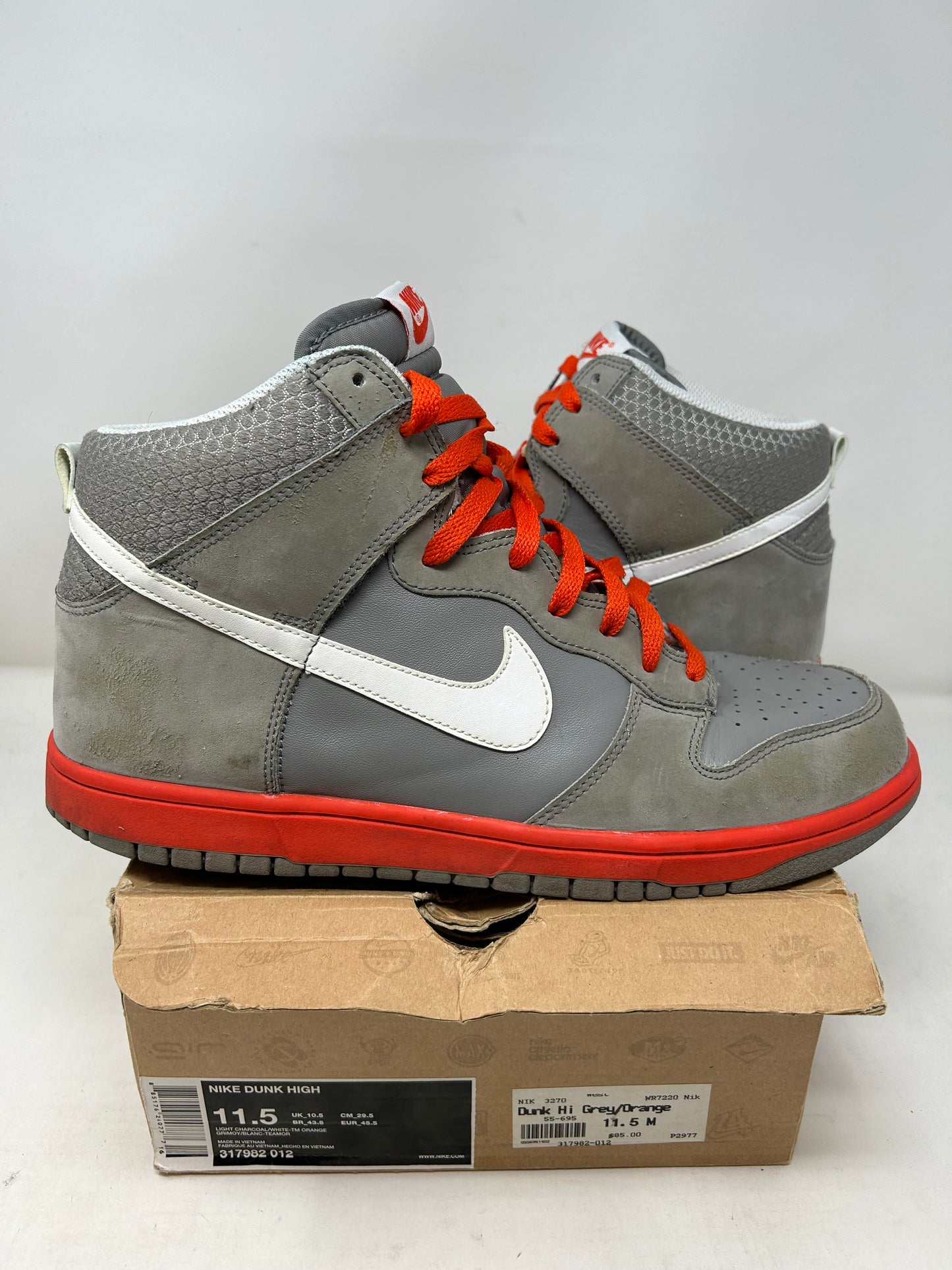 Nike Dunk High “Light Charcoal/Team Orange”