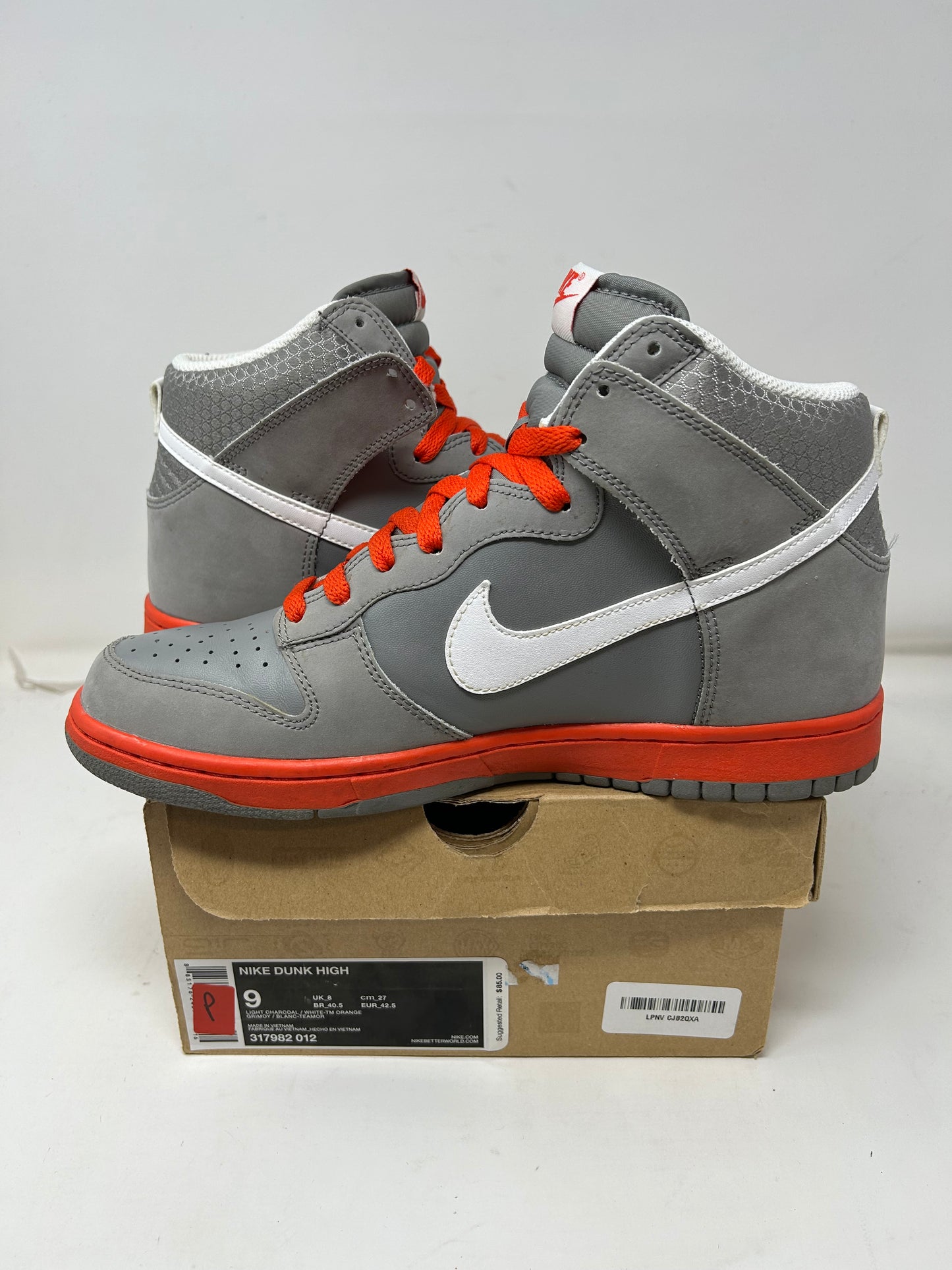 Nike Dunk High “Light Charcoal/Light Team Orange”