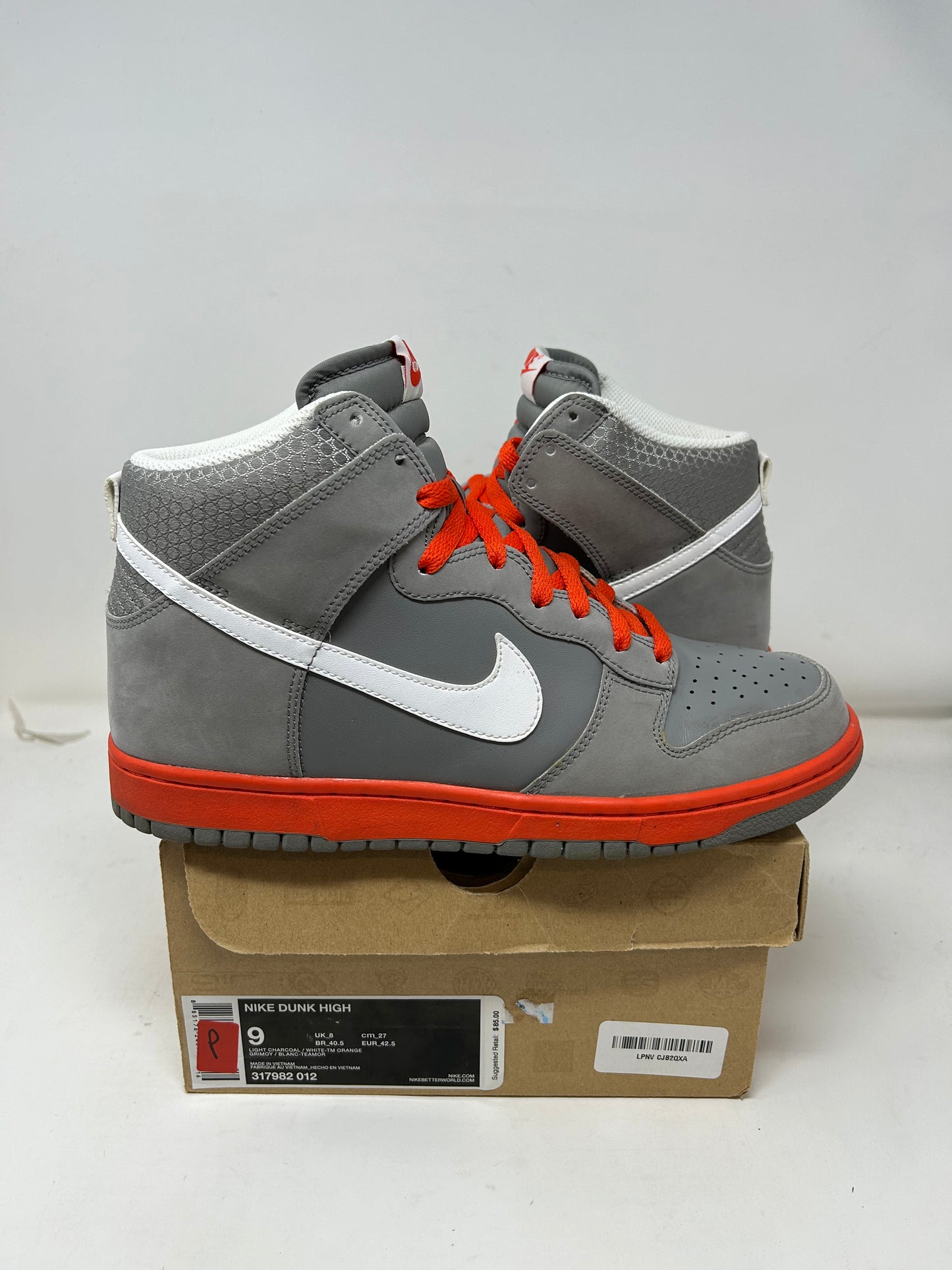 Nike Dunk High “Light Charcoal/Light Team Orange”