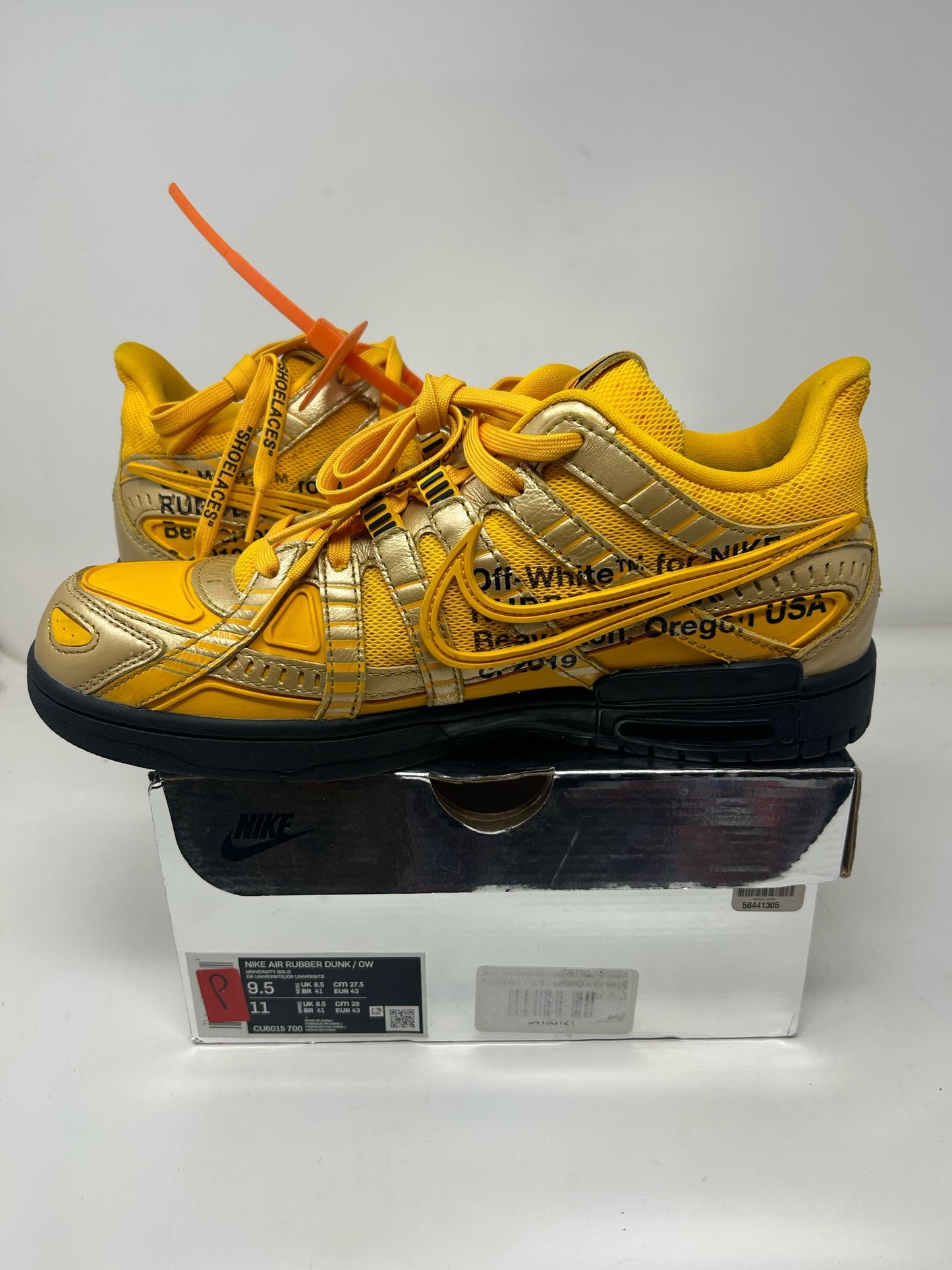 Nike Air Rubber Dunk Off-White “University Gold”