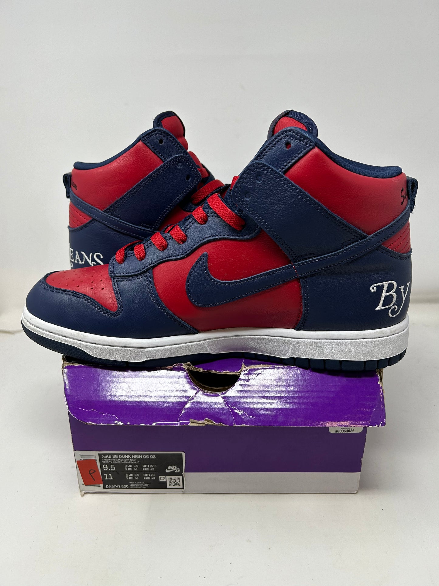 Nike SB Dunk High Supreme “By Any Means - Navy Red”