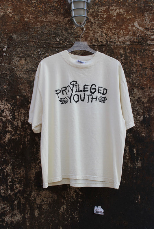 Privileged Youth Angel Shirt “Cream and Blue”