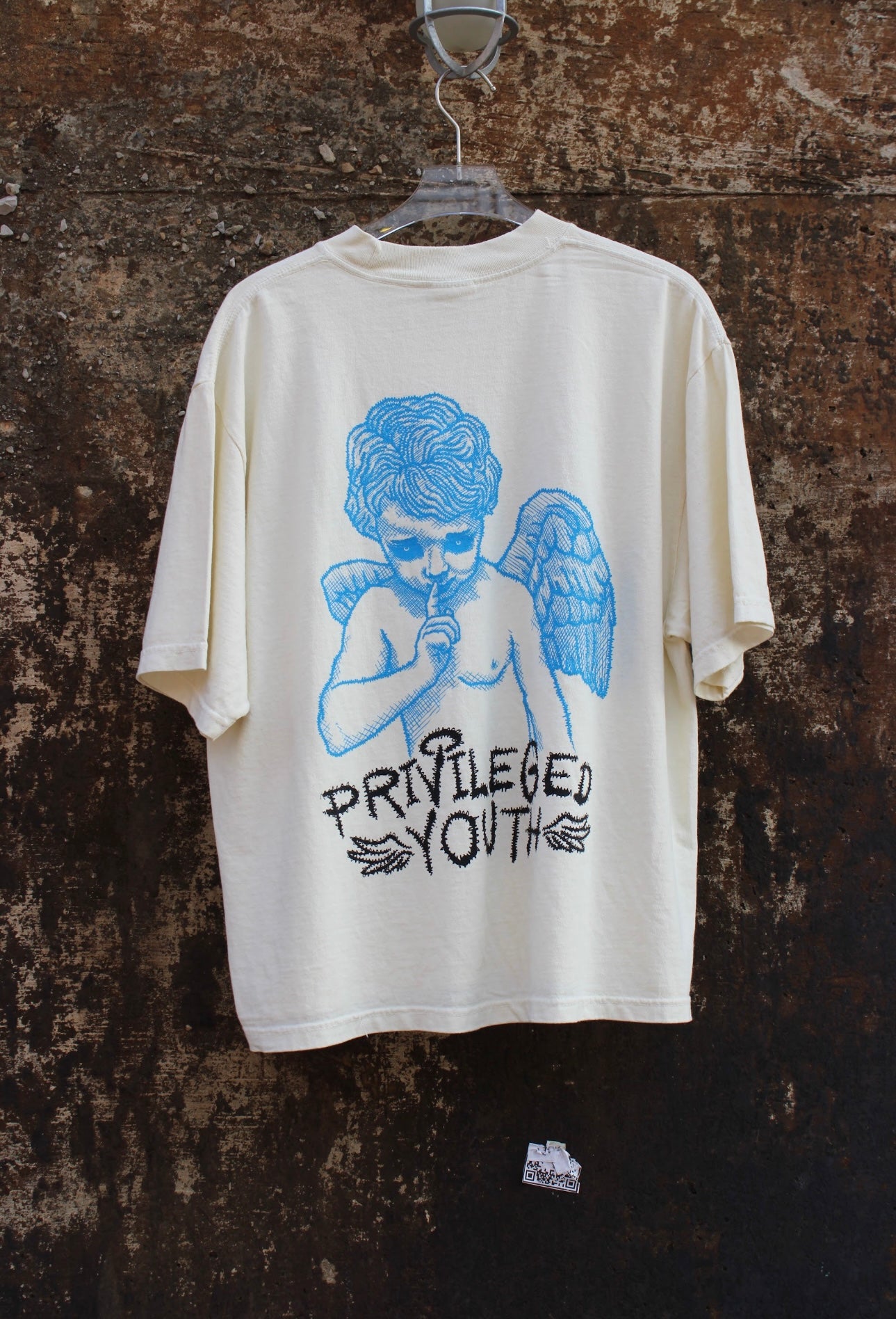 Privileged Youth Angel Shirt “Cream and Blue”